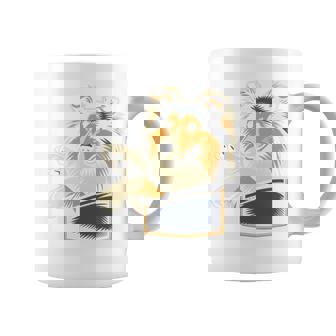 シェルティのグラフィック デザインを覗くかわいいシェットランド ・ シープドッグ 長袖tシャツ コーヒーマグ - Kawaiitshirt