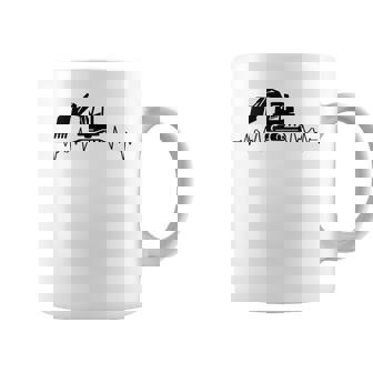 ショベル ハートビート 重機 オペレーター ハートビート コーヒーマグ - Kawaiitshirt