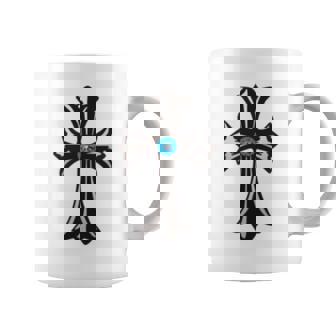 シルバークロス ブルーダイヤ 長袖tシャツ コーヒーマグ - Kawaiitshirt