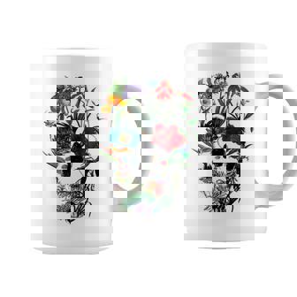 スカルフラワー チューリップ シュガースカルツリー フローラル スカルローズ コーヒーマグ - Kawaiitshirt