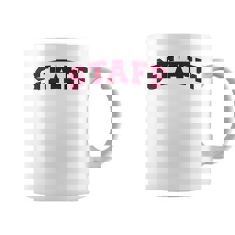 スタッフ スタッフ ギフト イベント 従業員代表チーム バックプリント レッド コーヒーマグ - Kawaiitshirt