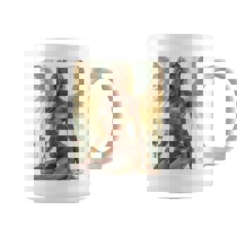 セクシーガールグラフィックtシャツ セクシーシッティングエンジェルピンナップバックプリント コーヒーマグ - Kawaiitshirt