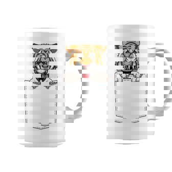 タイガー ポケットに入ったトラ 覗き見虎 長袖tシャツ コーヒーマグ - Kawaiitshirt