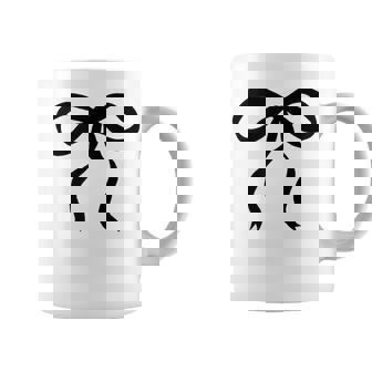 タンサンドベージュにかわいいブラックリボンリボンの美的 コーヒーマグ - Kawaiitshirt
