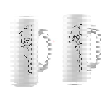 トイプードル 白 隠す 可愛い おもしろ シンプル イラスト 長袖tシャツ コーヒーマグ - Kawaiitshirt