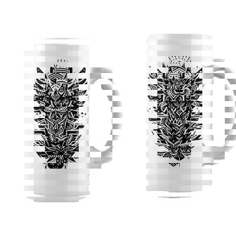 トライバル グレートフクロウ トーテム タトゥー 幾何学模様 コーヒーマグ - Kawaiitshirt