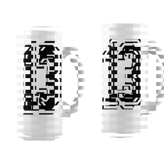 ナンバー13 カレッジスポーツチーム 黒文字 コーヒーマグ - Kawaiitshirt
