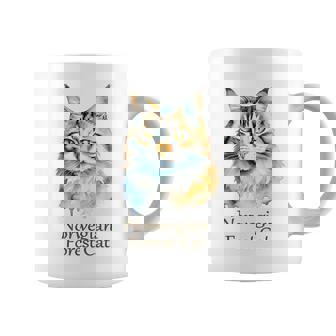 ノルウェージャンフォレストキャット 水彩画ポートレート2 コーヒーマグ - Kawaiitshirt