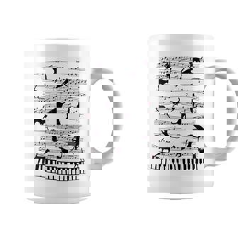 ノーティーキャット 音符付き 音楽 楽譜 おもしろ猫 ギフト コーヒーマグ - Kawaiitshirt