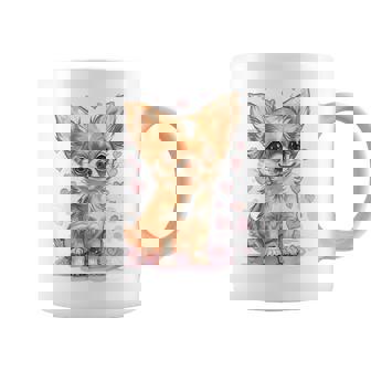 ハートに囲まれた愛らしいチワワ コーヒーマグ - Kawaiitshirt