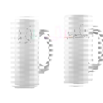 ハートビート 猫好き ねこ好き ネコ好き ハートビート猫 後ろ姿 猫の飼い主 おもしろ 可愛い ネコ 猫 ねこ 長袖tシャツ コーヒーマグ - Kawaiitshirt