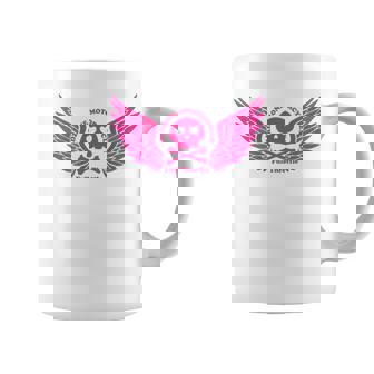 バイク おもしろ ドクロ 可愛い ハート オートバイ 羽ばたく翼 バックプリント 天使 コーヒーマグ - Kawaiitshirt