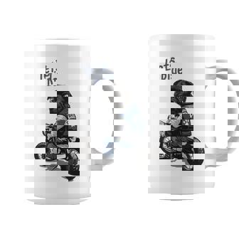 バイクに乗る面白いパグ犬レッツライド コーヒーマグ - Kawaiitshirt