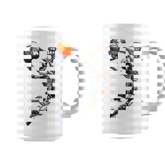 バスケットボール スケルトン ハロウィン 男性 男の子 バスケットボール ハロウィン コーヒーマグ - Kawaiitshirt