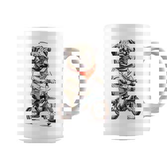 パグ いぬ イラスト パグ好き 犬好き 自転車 かわいい おもしろ レトロ かっこいい コーヒーマグ - Kawaiitshirt