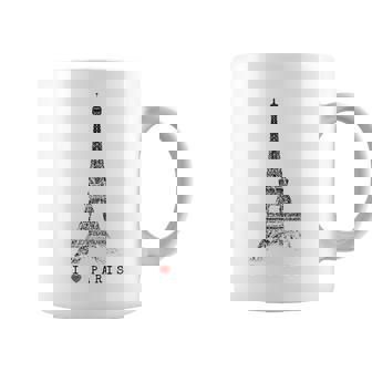 パリ エッフェル塔 ビンテージ スカイライン ラブ フランス ツアー エッフェル I Love Paris コーヒーマグ - Kawaiitshirt