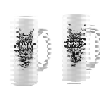 ヒップホップ Y2k Hip Hop Cat ヴィンテージ レトロ エッジの効いたバックプリント ストリートウェア 猫 コーヒーマグ - Kawaiitshirt