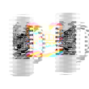 ビンテージ サンフランシスコ ケーブルカーf カストロ カリフォルニア Lgbtq 長袖tシャツ コーヒーマグ - Kawaiitshirt