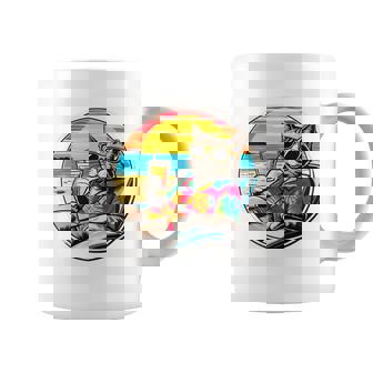 ビーチでドリンクを飲みながらリラックスできるレトロなヴィンテージクールな猫 長袖tシャツ コーヒーマグ - Kawaiitshirt