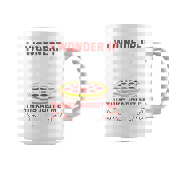 バックプリント ピザも私のことを考えているのかな コーヒーマグ - Kawaiitshirt