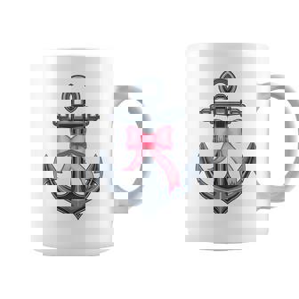 ピンクリボンボウコケット付きマリンアンカー。 コーヒーマグ - Kawaiitshirt