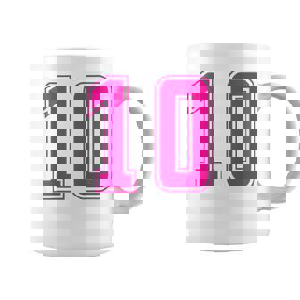 ピンク色背番号 10 チーム短大スポーツピンク色背番号付きユニフォーム コーヒーマグ - Kawaiitshirt