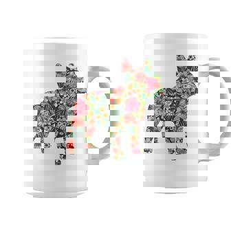 フレンチ ブルドッグ フラワー フローラル フレンチ ドッグ シルエット 犬 ペット コーヒーマグ - Kawaiitshirt