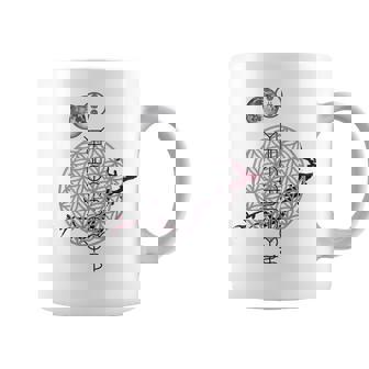 ホツマ文字 ヲシテ文字 フラワーオブライフ とほかみえみため とほかみゑひため 桜 月 アウワ 開運 言霊 宇宙 お守り コーヒーマグ - Kawaiitshirt