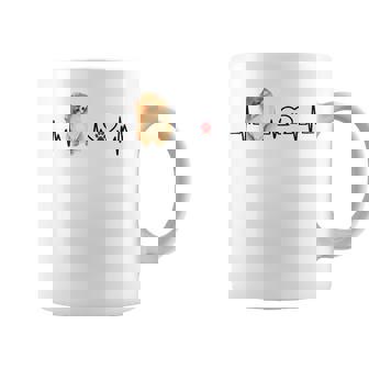 ポメラニアン Ekg ハートビートハートライン 肉球プリント コーヒーマグ - Kawaiitshirt