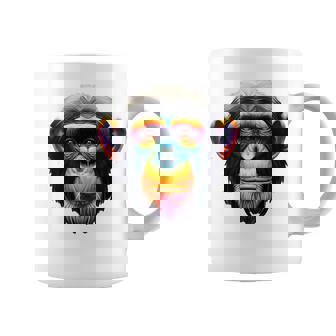 マルチカラー アート カラフル チンパンジー コーヒーマグ - Kawaiitshirt