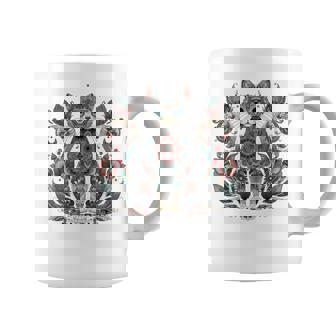 マンダラデザインのかわいい猫の曼荼羅。 長袖tシャツ コーヒーマグ - Kawaiitshirt