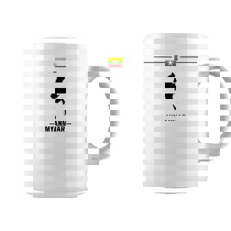 ミャンマーの地図と国の名前が付いたビルマの国旗 コーヒーマグ - Kawaiitshirt