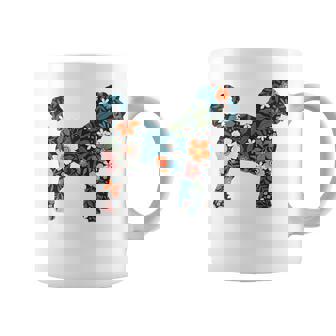 ラブラドゥードルやゴールデンドゥードルのママのためのフローラルドッグシルエット コーヒーマグ - Kawaiitshirt