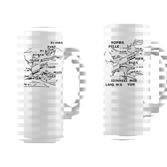 レトロな飛行機の図-ヴィンテージ旅客機の飛行履歴 コーヒーマグ - Kawaiitshirt