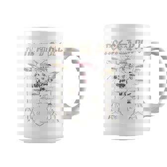 ロックンロール キャットドラム ヴィンテージ Rock Cat Drummer Art Back コーヒーマグ - Kawaiitshirt