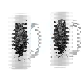 ヴァルハラ ウルフマスク オーディン ルーン文字 北欧コンパス バイキング メンズ レディース 長袖tシャツ コーヒーマグ - Kawaiitshirt