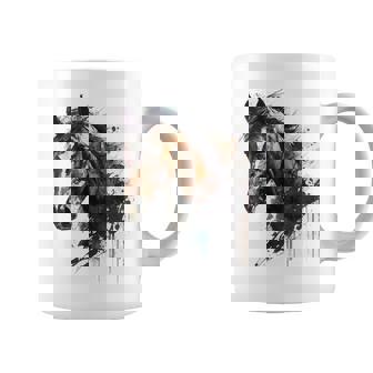 乗馬アート アニマルプリント 馬モチーフ 馬 コーヒーマグ - Kawaiitshirt