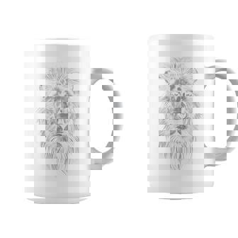 動物愛好家のための雄大なライオンポートレートグラフィックデザイン。 長袖tシャツ コーヒーマグ - Kawaiitshirt