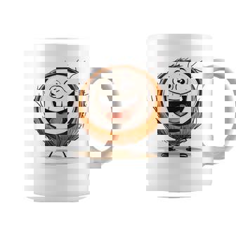 幸せな笑顔のココナッツの顔の漫画 長袖tシャツ コーヒーマグ - Kawaiitshirt