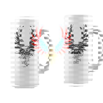 愛国的なアメリカ国旗イーグル 7月4日 バックプリント アメリカン コーヒーマグ - Kawaiitshirt