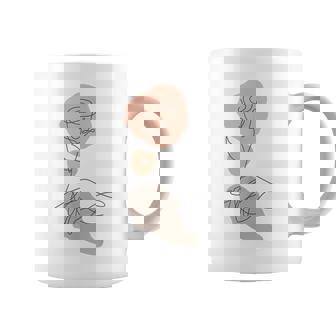 抽象的でミニマリストなラインアート、花柄。 コーヒーマグ - Kawaiitshirt