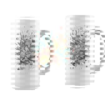 抽象的な幾何学的なボタニカルデザインモダンな植物 多肉植物 コーヒーマグ - Kawaiitshirt