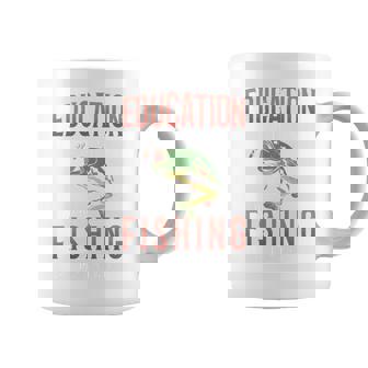 教育は重要ですが、釣りは重要です 面白い 長袖tシャツ コーヒーマグ - Kawaiitshirt