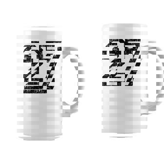 数字 27 ヴィンテージ ブラックホワイト コーヒーマグ - Kawaiitshirt
