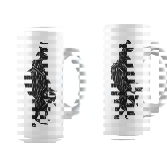 斧と盾を持った熊 中世の熊 バイキング コーヒーマグ - Kawaiitshirt