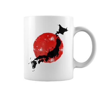 日本 赤 太陽 日本 列島 地図 かっこいい 国旗 スタイル コーヒーマグ - Kawaiitshirt