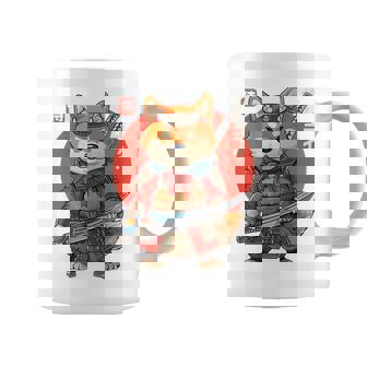 日本の侍犬 柴戦士 浮世サムライ バックプリント コーヒーマグ - Kawaiitshirt