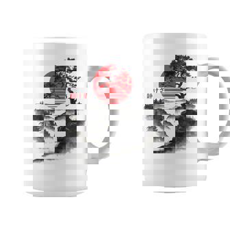 日本の木 赤い月 絵画 日本 夕日 男性 女性 コーヒーマグ - Kawaiitshirt