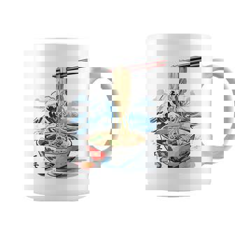 日本の麺スープ ラーメン 浮世絵 日本波 ヴィンテージ コーヒーマグ - Kawaiitshirt