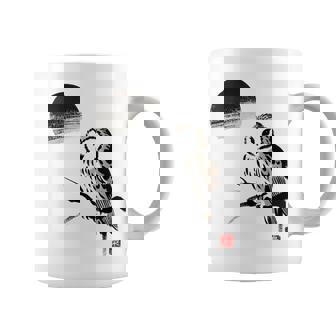 日本製 墨絵 ふくろう アート 墨筆 絵 漢字 知恵 – 日本文化デザイン コーヒーマグ - Kawaiitshirt